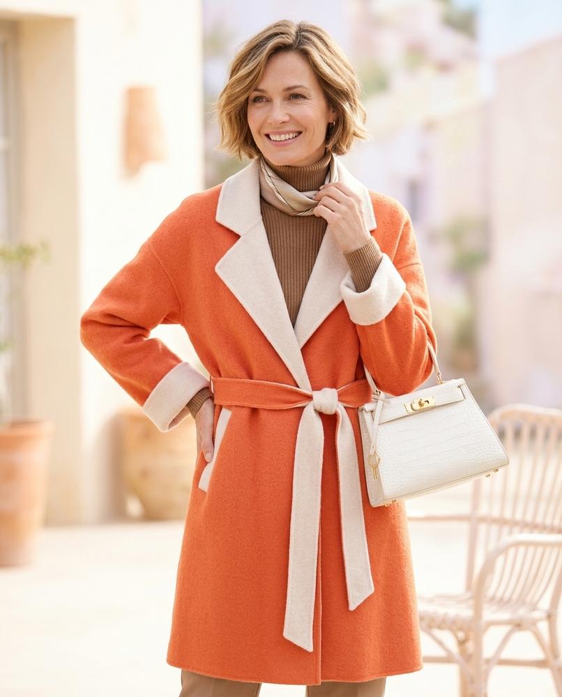 ExpressOutlet24 - Ralev | Belted Two-Tone Coat Women