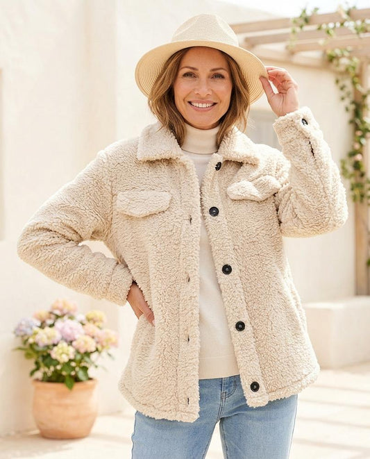 ExpressOutlet24 - Yonav | Textured Button-Front Jacket Women