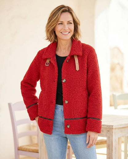ExpressOutlet24 - Zevel | Textured Button-Front Jacket Women