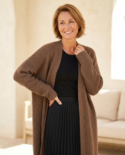 ExpressOutlet24 - Ledar | Ribbed Open-Front Knit Cardigan Women