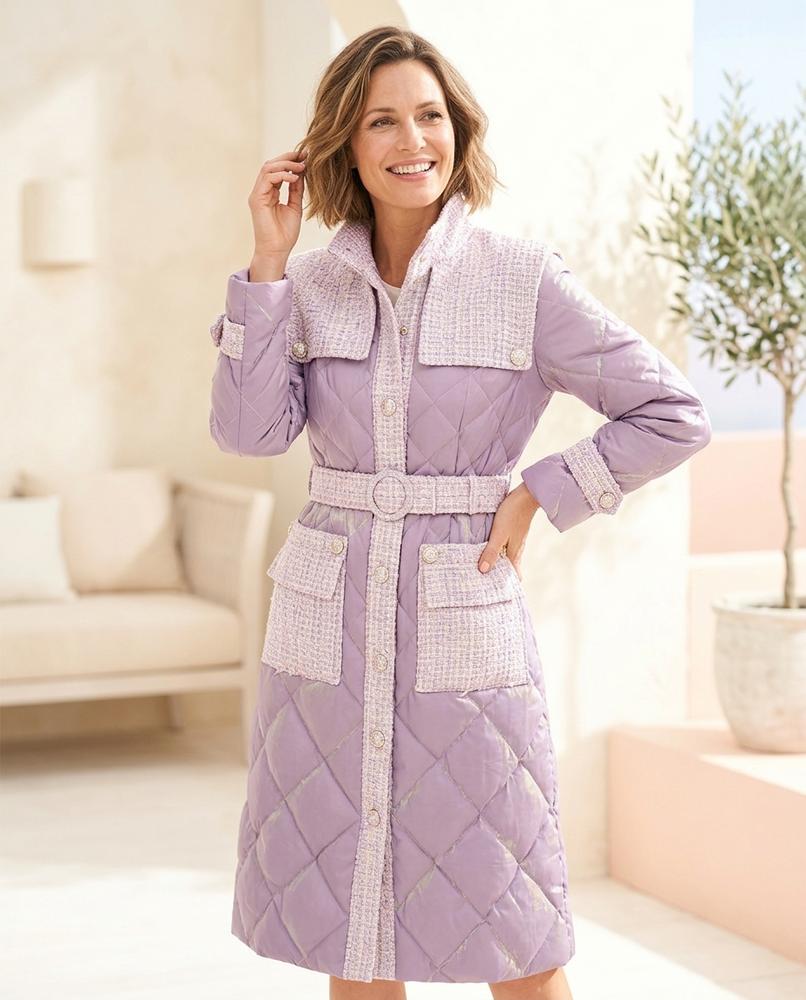 ExpressOutlet24 - Titir | Quilted Belted Coat Women