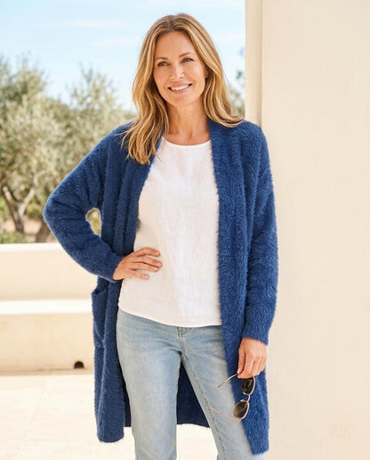 ExpressOutlet24 - Tiran | Fluffy Longline Knit Cardigan Women
