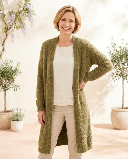 ExpressOutlet24 - Tiran | Fluffy Longline Knit Cardigan Women