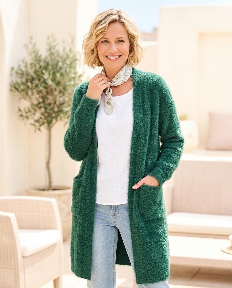 ExpressOutlet24 - Tiran | Fluffy Longline Knit Cardigan Women