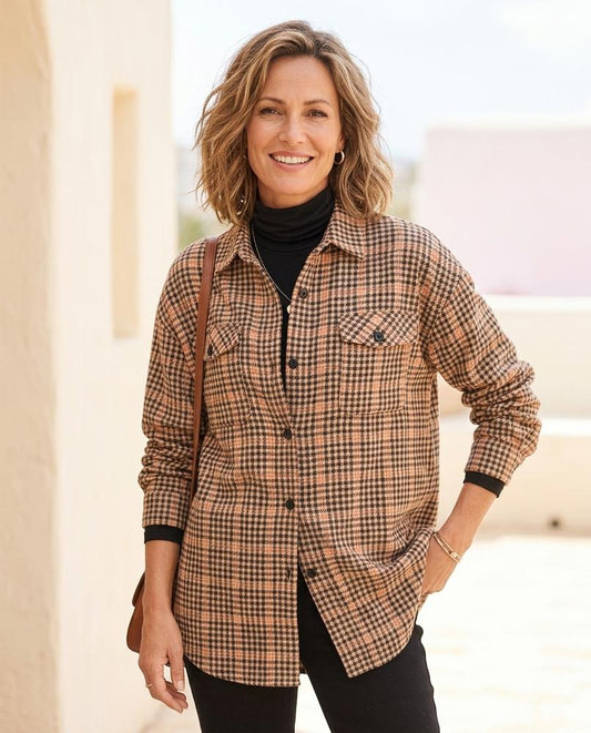 ExpressOutlet24 - Lelar | Checked Long-Sleeved Shirt Women