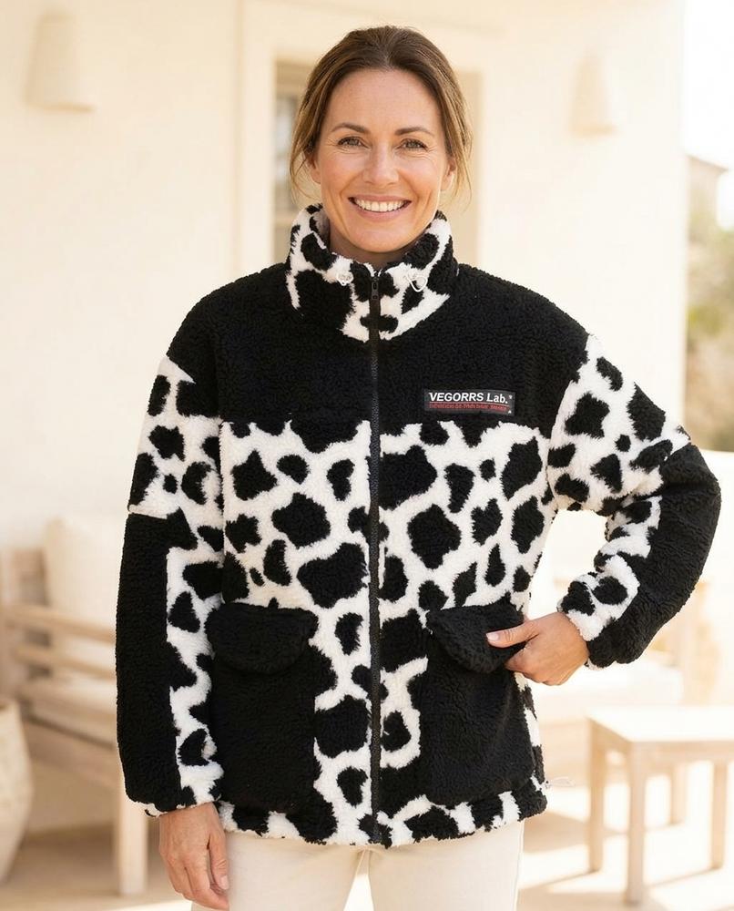 ExpressOutlet24 - Lavel | Cow-Print Fleece Jacket Women