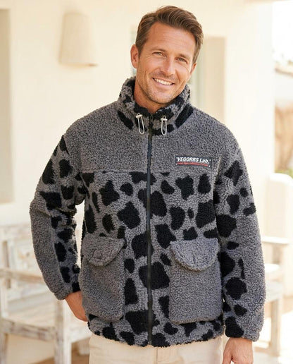 ExpressOutlet24 - Lavel | Cow-Print Fleece Jacket Women