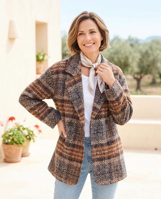 ExpressOutlet24 - Lalev | Plaid Double-Breasted Jacket Women