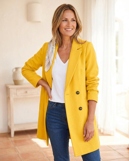 ExpressOutlet24 - Riron | Double-Breasted Notched Lapel Coat Women