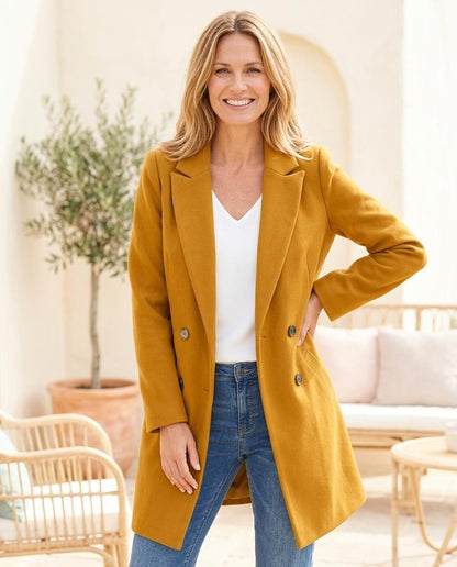 ExpressOutlet24 - Riron | Double-Breasted Notched Lapel Coat Women