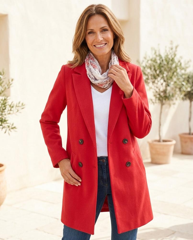 ExpressOutlet24 - Riron | Double-Breasted Notched Lapel Coat Women