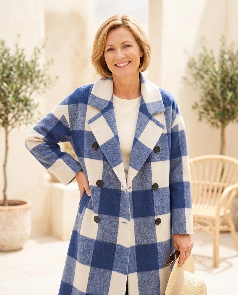 ExpressOutlet24 - Daven | Checked Double-Breasted Coat Women