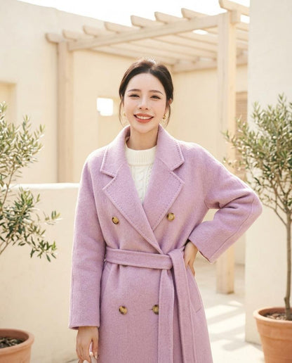 ExpressOutlet24 - Mimin | Double-Breasted Wool Coat Women