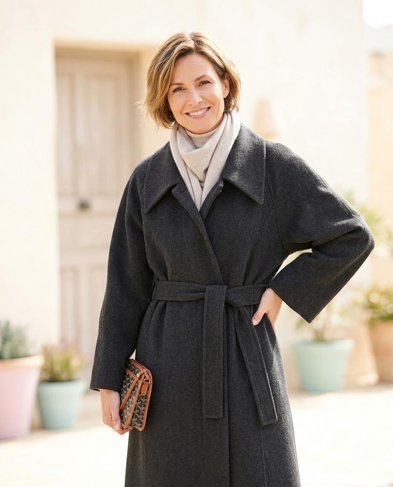 ExpressOutlet24 - Neral | Wool-Look Belted Coat Women
