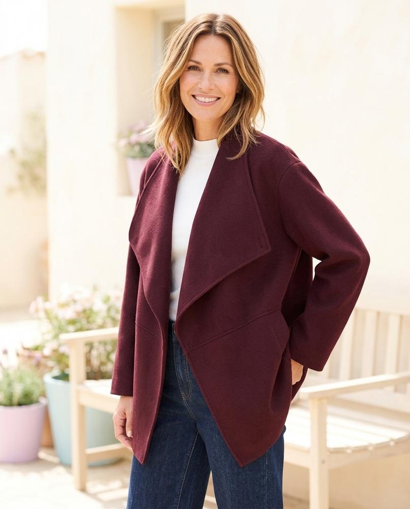 ExpressOutlet24 - Timin | Asymmetrical Funnel Neck Coat Women