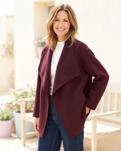 ExpressOutlet24 - Timin | Asymmetrical Funnel Neck Coat Women