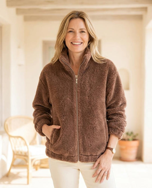 ExpressOutlet24 - Alnor | Zip-Up Teddy Fleece Jacket Women