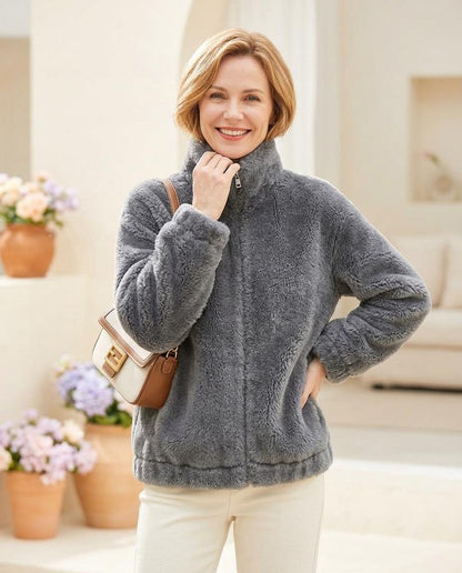 ExpressOutlet24 - Alnor | Zip-Up Teddy Fleece Jacket Women