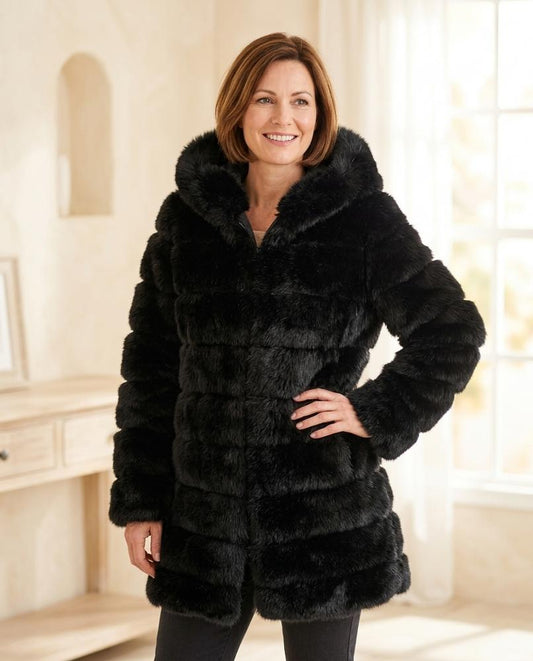 ExpressOutlet24 - Nenal | Hooded Faux Fur Coat Women