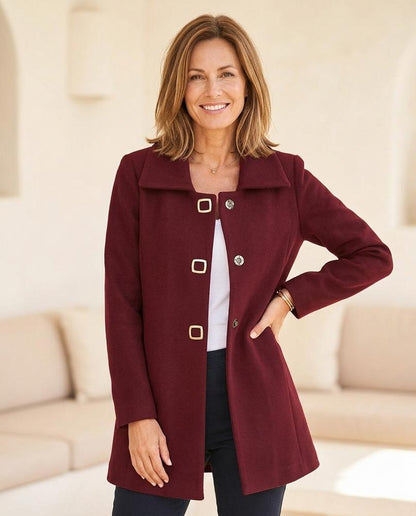 ExpressOutlet24 - Kaser | Single-Breasted Collared Coat Women