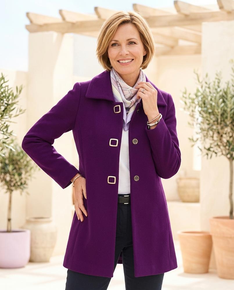 ExpressOutlet24 - Kaser | Single-Breasted Collared Coat Women