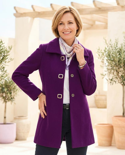 ExpressOutlet24 - Kaser | Single-Breasted Collared Coat Women