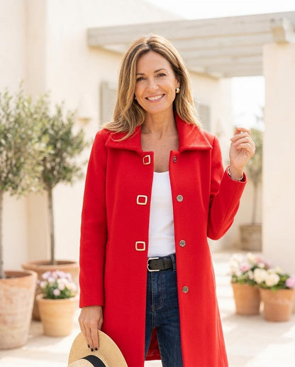 ExpressOutlet24 - Kaser | Single-Breasted Collared Coat Women