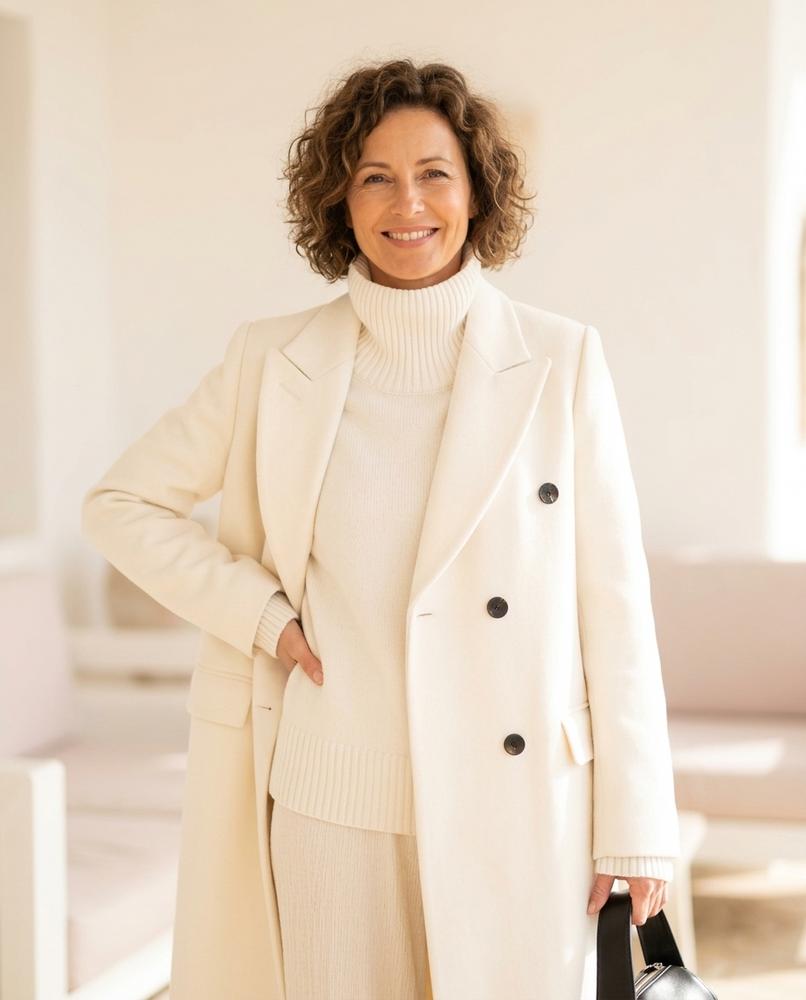 ExpressOutlet24 - Losen | Double-Breasted Notched Lapel Coat Women