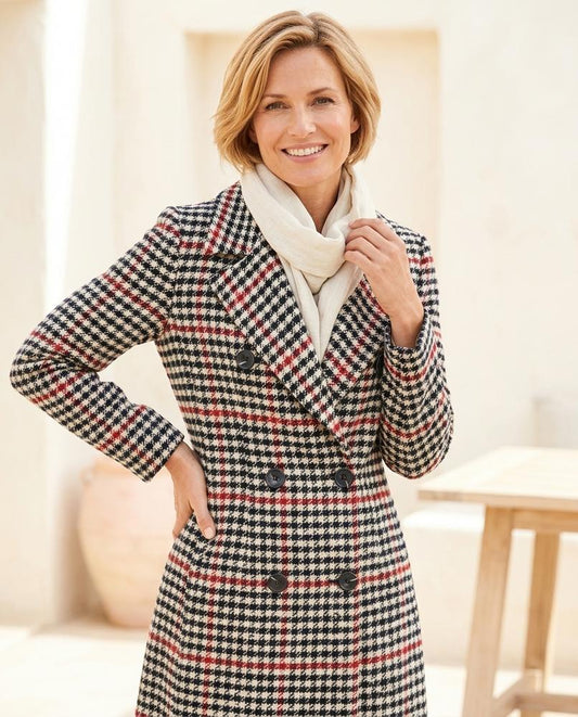 ExpressOutlet24 - Keran | Checked Double-Breasted Coat Women