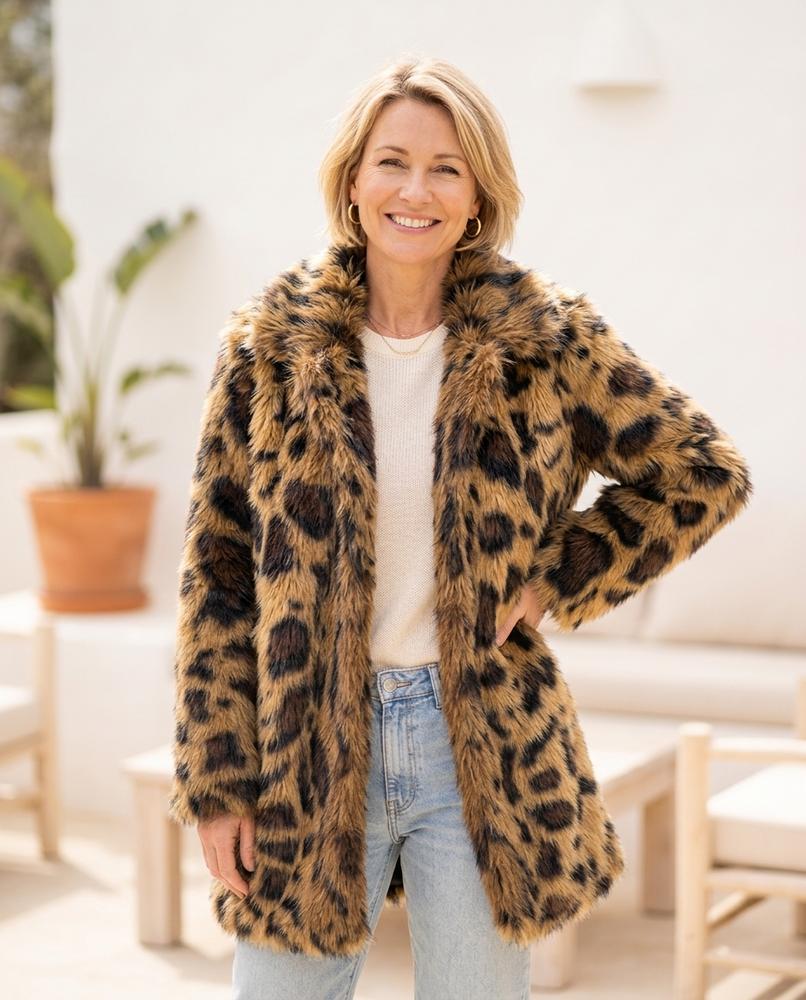 ExpressOutlet24 - Romir | Leopard Print Faux-Fur Coat Women