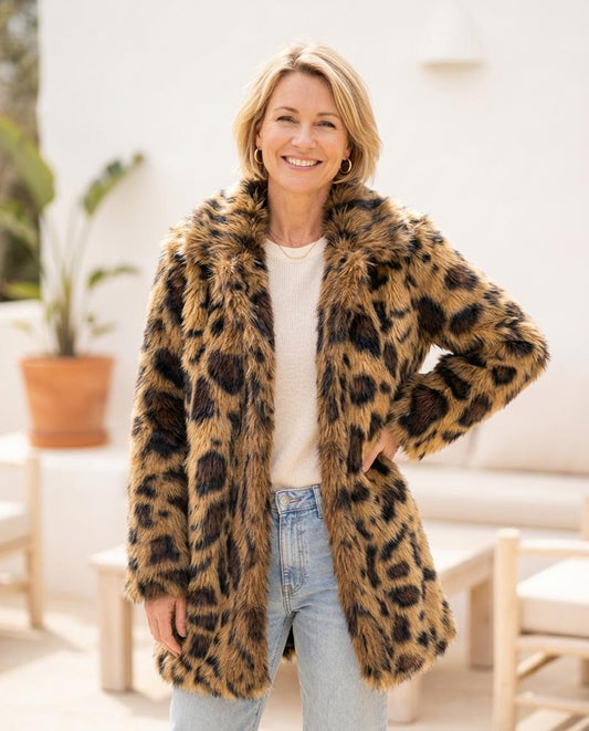 ExpressOutlet24 - Romir | Leopard Print Faux-Fur Coat Women