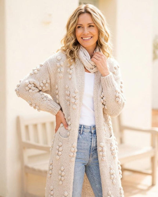 ExpressOutlet24 - Minor | Bobble-Knit Open-Front Knit Cardigan Women
