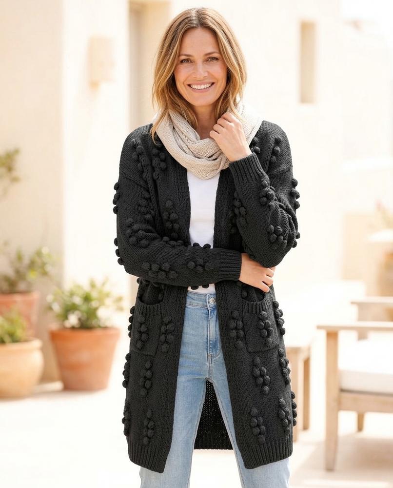 ExpressOutlet24 - Minor | Bobble-Knit Open-Front Knit Cardigan Women