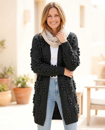 ExpressOutlet24 - Minor | Bobble-Knit Open-Front Knit Cardigan Women