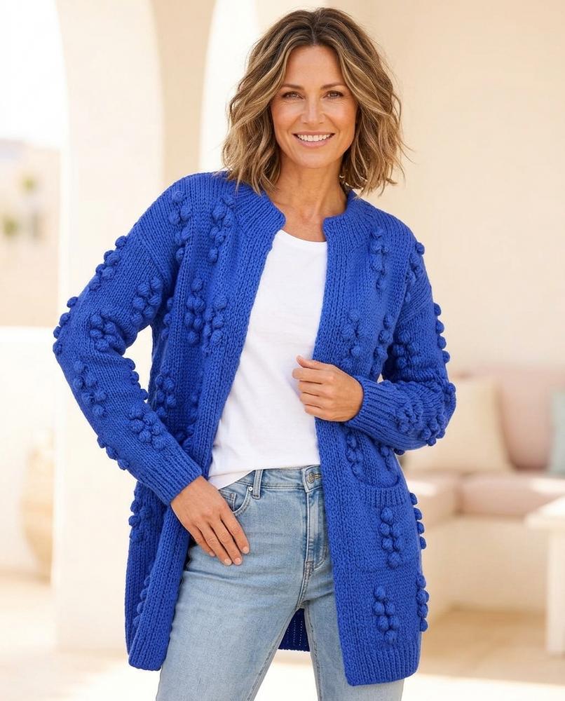 ExpressOutlet24 - Minor | Bobble-Knit Open-Front Knit Cardigan Women