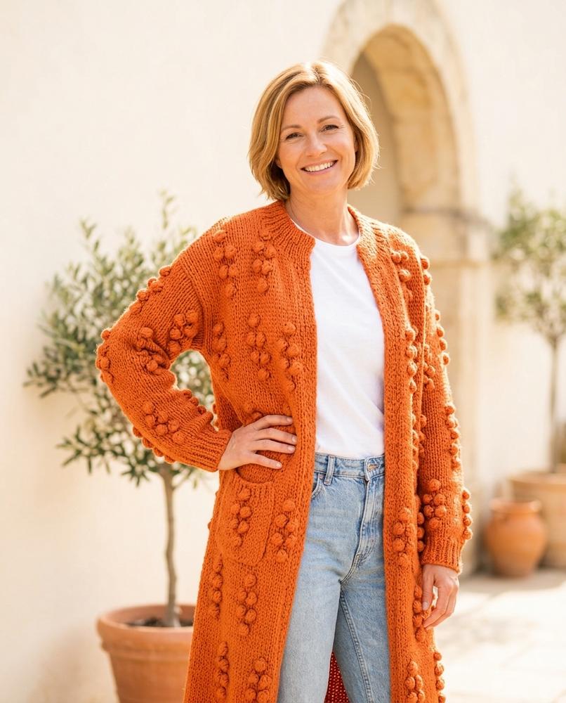 ExpressOutlet24 - Minor | Bobble-Knit Open-Front Knit Cardigan Women