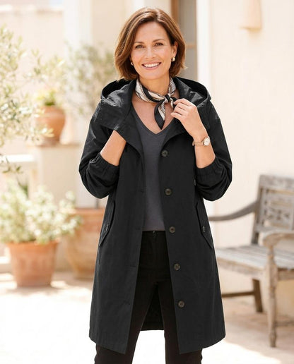 ExpressOutlet24 - Loken | Hooded Button-Front Coat Women
