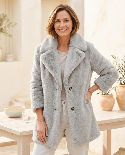 ExpressOutlet24 - Taron | Faux Fur Single-Breasted Coat Women