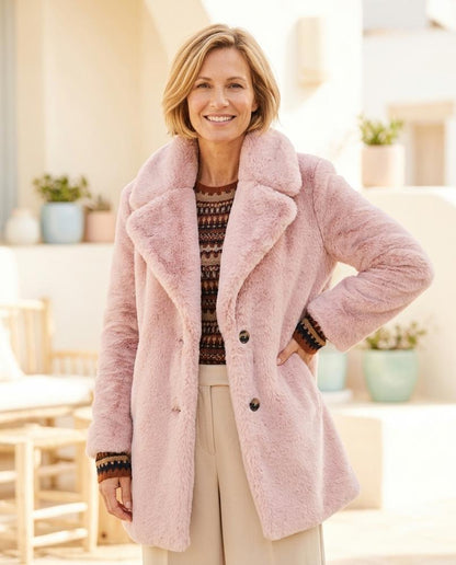 ExpressOutlet24 - Taron | Faux Fur Single-Breasted Coat Women
