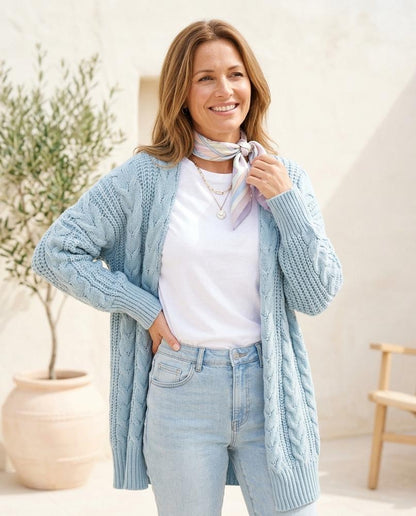 ExpressOutlet24 - Lytor | Cable-Knit Longline Knit Cardigan Women
