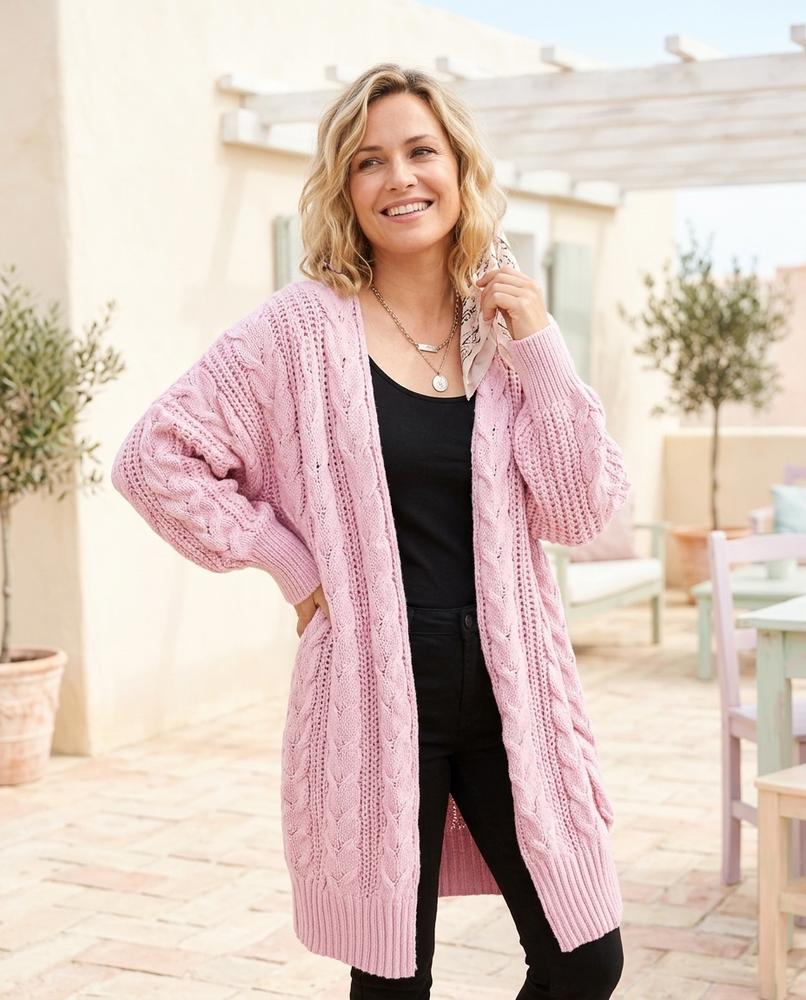 ExpressOutlet24 - Lytor | Cable-Knit Longline Knit Cardigan Women