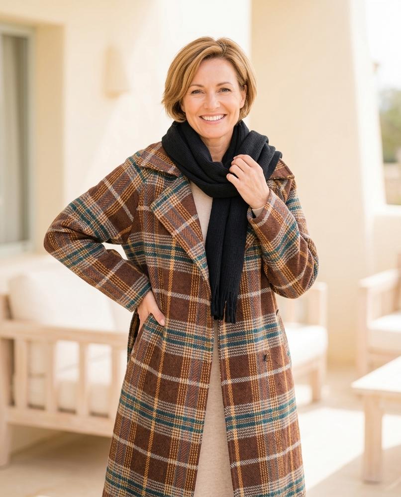ExpressOutlet24 - Lotir | Plaid Longline Coat Women