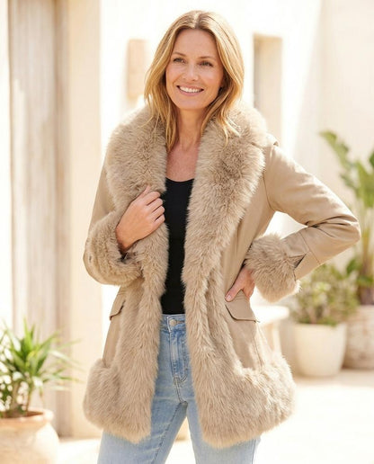 ExpressOutlet24 - Tasol | Faux Fur-Trimmed Padded Coat Women