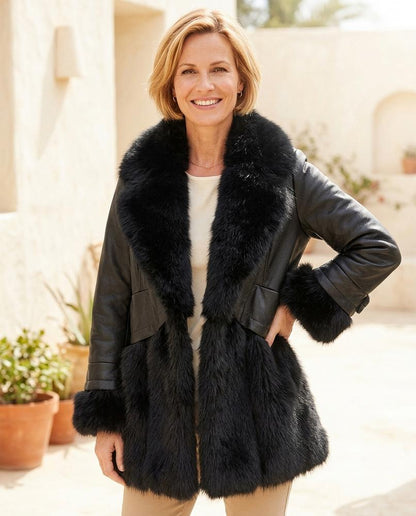 ExpressOutlet24 - Tasol | Faux Fur-Trimmed Padded Coat Women