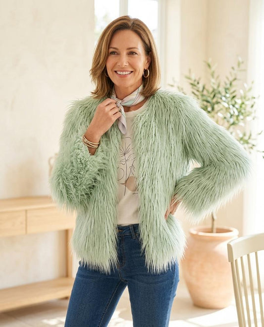 ExpressOutlet24 - Vevin | Faux Fur Collarless Jacket Women