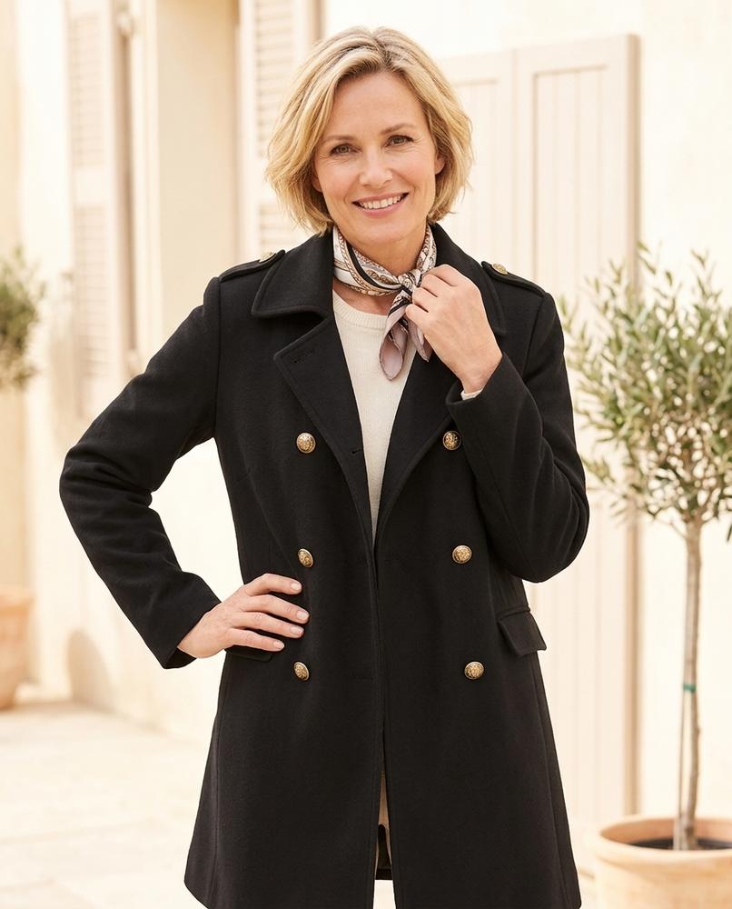 ExpressOutlet24 - Serel | Double-Breasted Notched-Lapel Coat Women