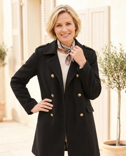 ExpressOutlet24 - Serel | Double-Breasted Notched-Lapel Coat Women