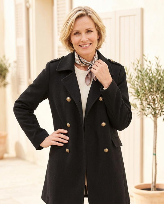 ExpressOutlet24 - Serel | Double-Breasted Notched-Lapel Coat Women