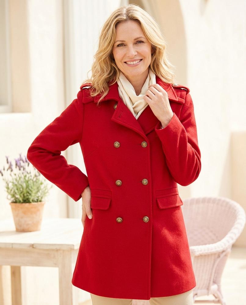 ExpressOutlet24 - Serel | Double-Breasted Notched-Lapel Coat Women