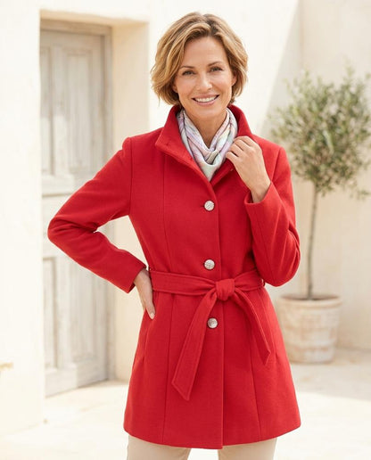 ExpressOutlet24 - Dasol | Funnel-Neck Belted Coat Women